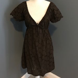 La Blanca Brown eyelet cover- up.